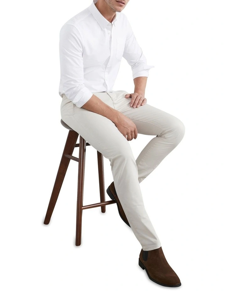 French Connection Slim Fit Chino Pant In Cream 4 French Connection Slim Fit Chino Pant In Cream - Image 2