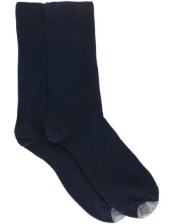 Lafitte Loose Top Socks Navy 2 Pack