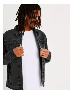 Kenji Brock Denim Jacket Black -Coats Sales Store 660622150 5 720x928