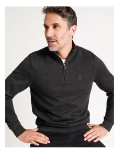 Reserve Bloomsbury Quarter Zip Sweat Charcoal