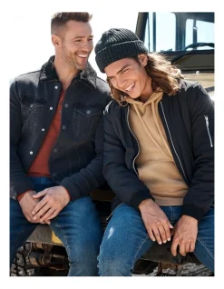 Maddox Bradley Sherpa Denim Jacket Black -Coats Sales Store 748796860 4 1 720x928