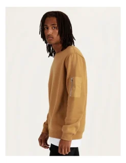 Kenji Ramsay Zip Crew Sweat Mustard