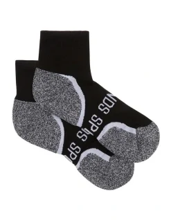 Bonds Ultimate Comfort Quarter Crew Socks 2 Pack In Black
