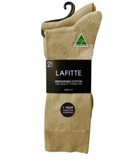 Lafitte Tough Toe Cotton Socks Light Brown 2 Pack -Coats Sales Store 786674530 2 720x928