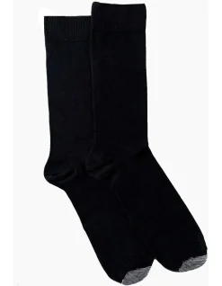 Lafitte Tough Toe Cotton Mercerised Socks Black 2 Pack