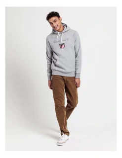 Gant Shield Sweat Hoodie In Grey Marle -Coats Sales Store 796765330 4 720x928