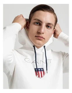 Gant Shield Sweat Hoodie In White -Coats Sales Store 796765510 3 720x928