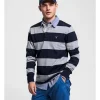 Gant Rugger Original Bar Stripe Rugby Tops In Grey Marle -Coats Sales Store 796765690 1 720x928