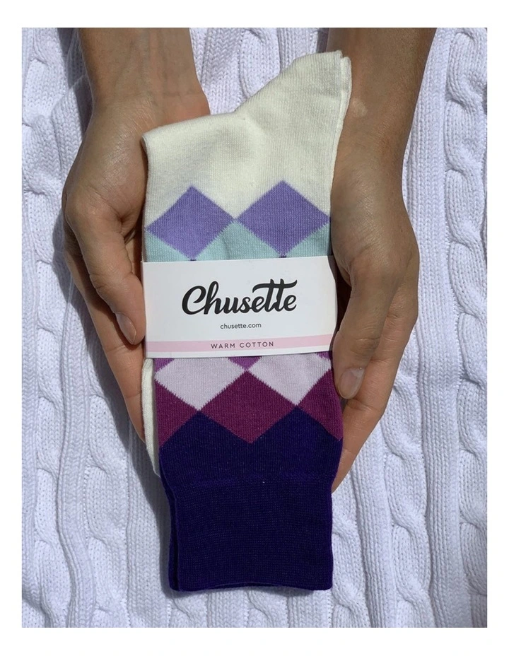 Chusette Men's Socks In Purple Velvet 10 Pack 4 Chusette Men's Socks In Purple Velvet 10 Pack - Image 2