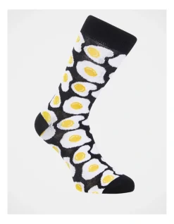 Kenji 1 Pair Fried Egg Crew Length Socks In Black -Coats Sales Store 810165790 3 1 720x928