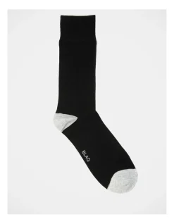 Blaq Plain Bamboo Heel & Toe Sock Black