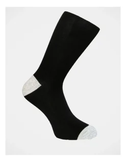 Blaq Plain Bamboo Heel & Toe Sock Black -Coats Sales Store 810326260 3 1 720x928