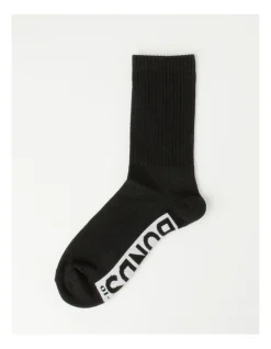 Bonds Logo Sports Crew Sock 3 Pack In Black