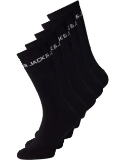 Jack & Jones Basic Logo Tennis Sock Black 5 Pack