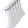 Jack & Jones Basic Logo Tennis Sock White 5 Pack