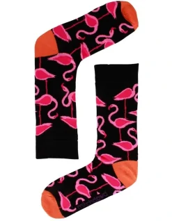 Mitch Dowd Flamingo Bamboo Socks Black