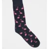 Kenji 1 Pair Flamingo Crew Length Socks In Blue
