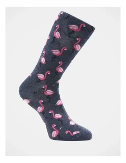 Kenji 1 Pair Flamingo Crew Length Socks In Blue -Coats Sales Store 811446220 3 1 720x928