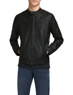Jack & Jones Warner Faux Leather Jacket Black
