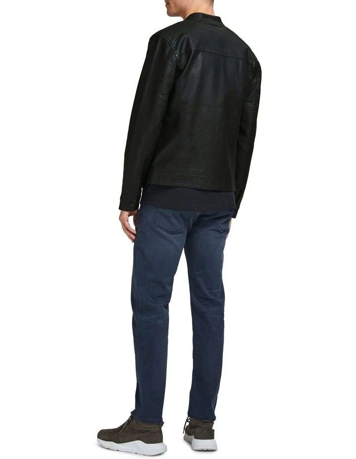 Jack & Jones Warner Faux Leather Jacket Black 4 Jack & Jones Warner Faux Leather Jacket Black - Image 2