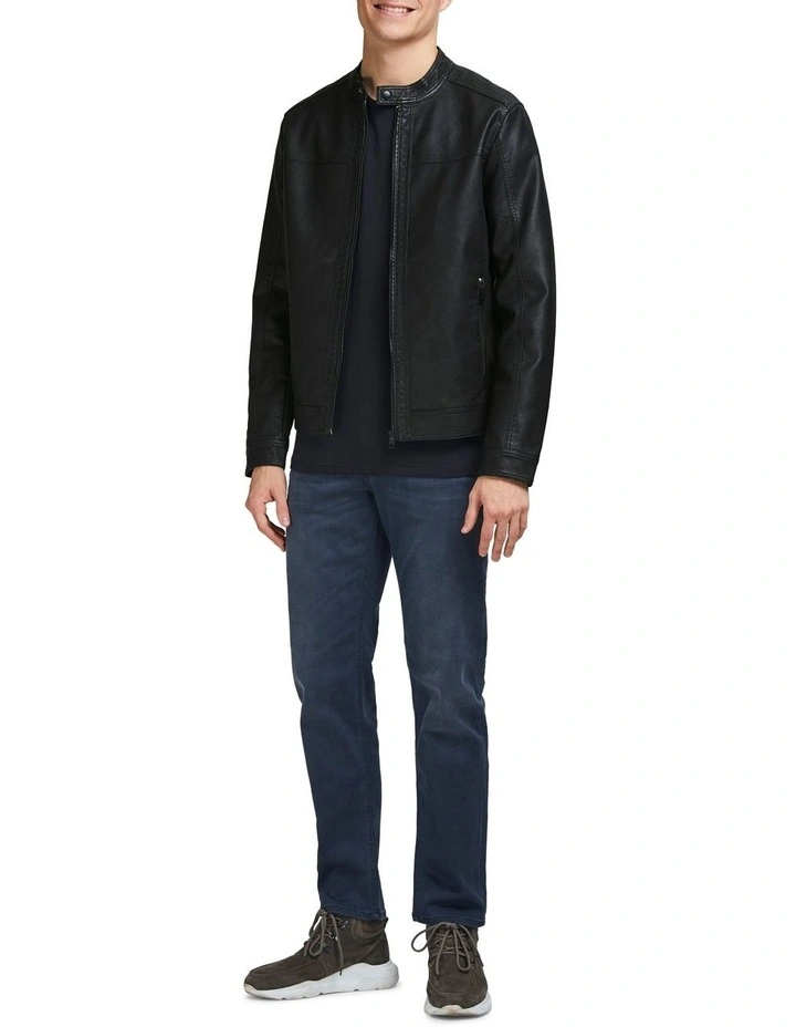 Jack & Jones Warner Faux Leather Jacket Black 7 Jack & Jones Warner Faux Leather Jacket Black - Image 5