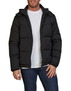 Raging Bull Hooded Puffer Jacket Black -Coats Sales Store 824419990 7 720x928