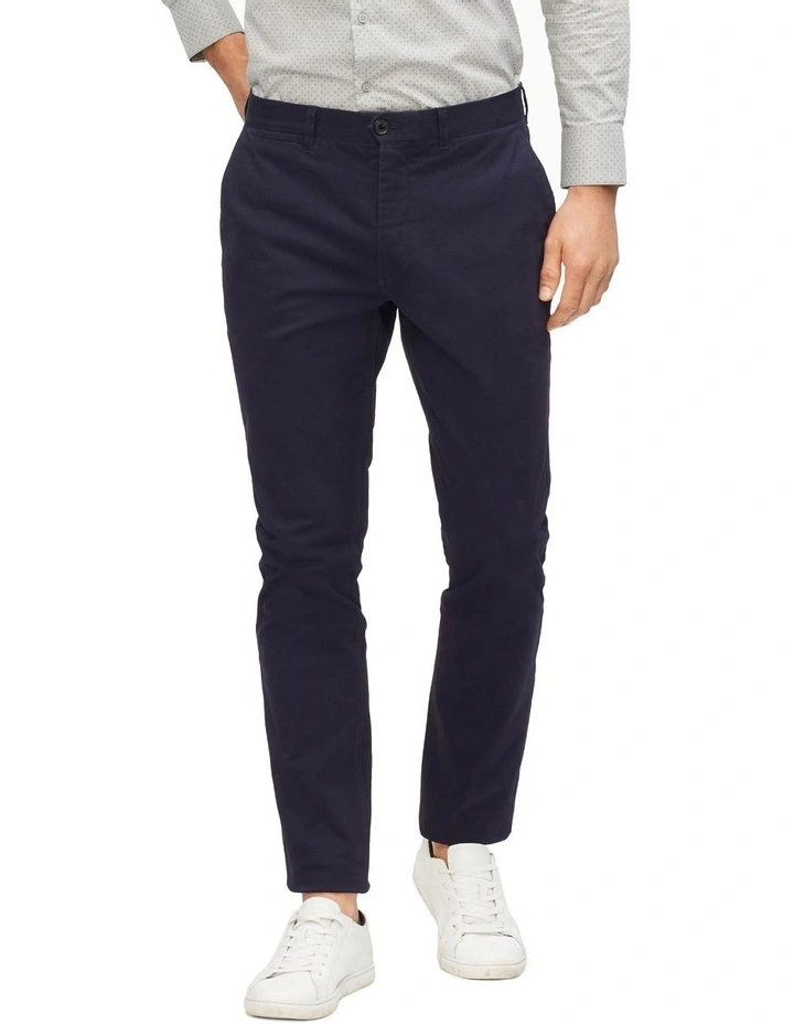 Calvin Klein Sateen Stretch X-Slim Chino Pant Navy 3 Calvin Klein Sateen Stretch X-Slim Chino Pant Navy