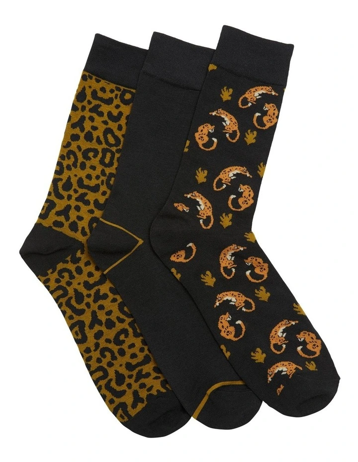 Oxford Zeb Black Multi Socks 3 Pack 3 Oxford Zeb Black Multi Socks 3 Pack