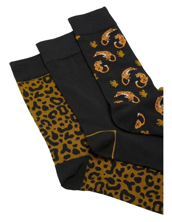 Oxford Zeb Black Multi Socks 3 Pack 4 Oxford Zeb Black Multi Socks 3 Pack - Image 2