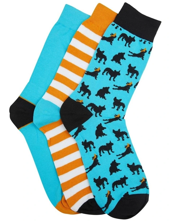 Oxford 3 Pack Alby Blue Socks 3 Oxford 3 Pack Alby Blue Socks