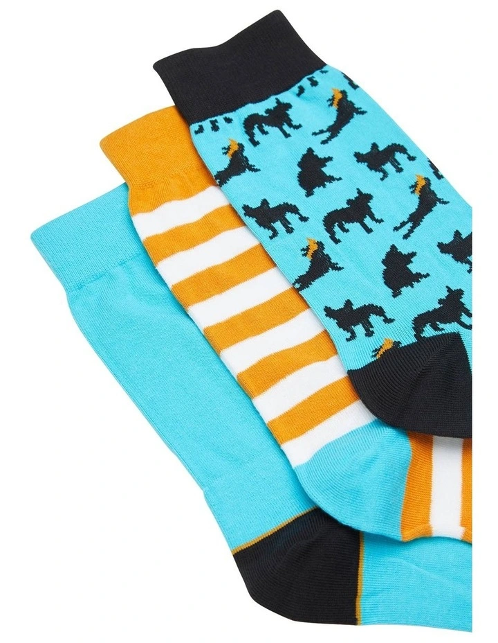 Oxford 3 Pack Alby Blue Socks 4 Oxford 3 Pack Alby Blue Socks - Image 2