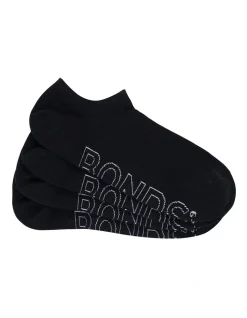 Bonds Logo Light No Show Socks 4 Pack In Black