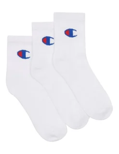 Champion C-Logo Quarter Crew Sport Socks White 3 Pack -Coats Sales Store 856191160 2 720x928