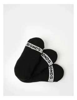 Bonds Logo 3D Sneaker Socks 3 Pack In Black