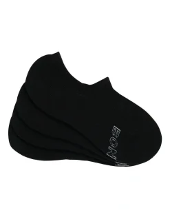 Bonds Logo 3D Sneaker Socks 4 Pack In Black
