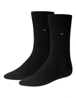 Tommy Hilfiger Classic Cotton Socks 2 Pack In Black
