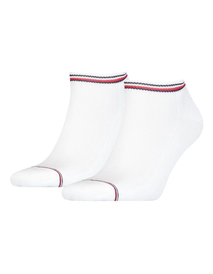 Tommy Hilfiger Iconic Sports Sneaker Socks 2 Pack In White 3 Tommy Hilfiger Iconic Sports Sneaker Socks 2 Pack In White
