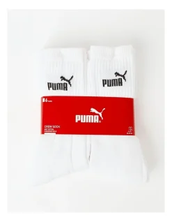 Puma Sport Elements Crew Socks 6 Pack In White