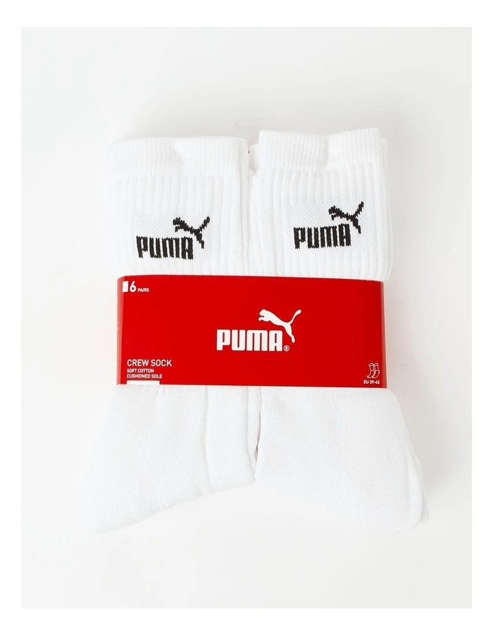 Puma Sport Elements Crew Socks 6 Pack In White 3 Puma Sport Elements Crew Socks 6 Pack In White