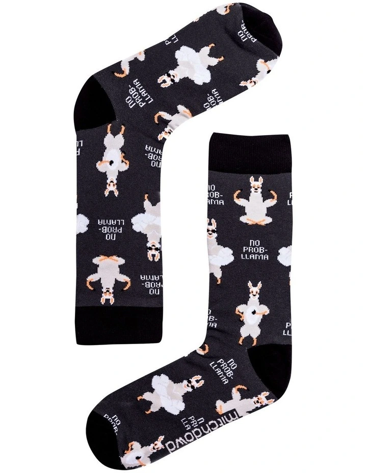 Mitch Dowd No Prob-Llama Socks Charcoal 3 Mitch Dowd No Prob-Llama Socks Charcoal