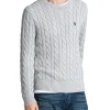 Polo Ralph Lauren Cable Knit Cotton Sweater In Grey