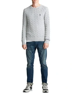 Polo Ralph Lauren Cable Knit Cotton Sweater In Grey -Coats Sales Store 867285820 3 720x928