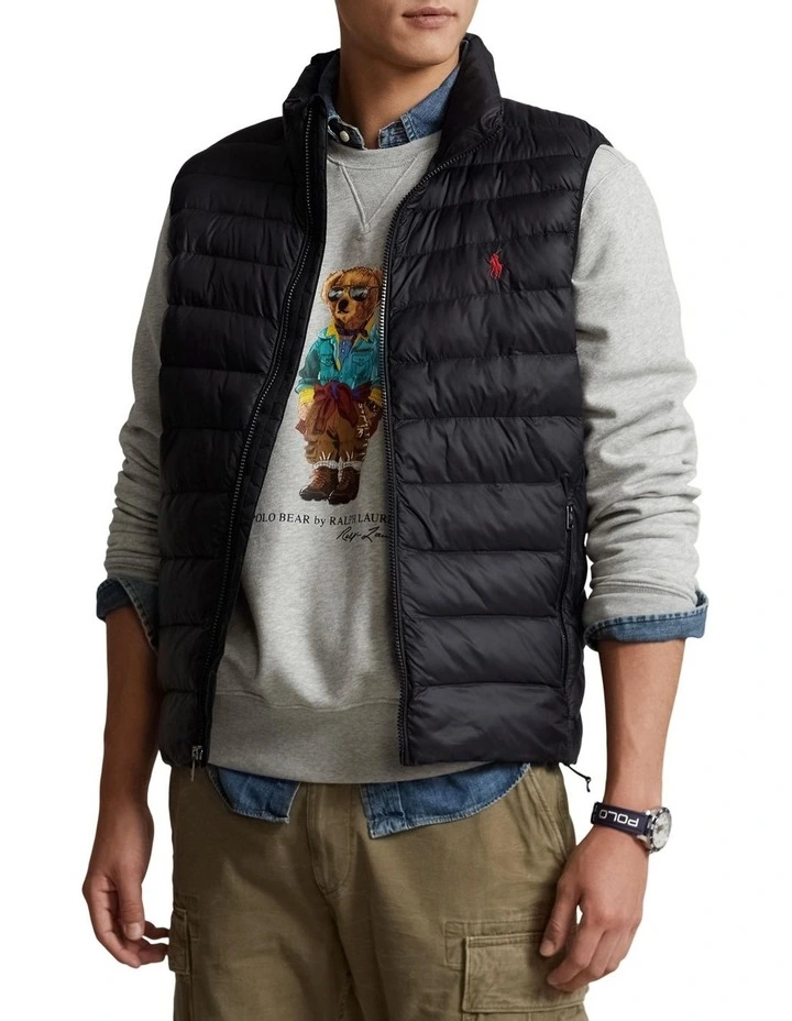 Polo Ralph Lauren The Packable Vest In Black 3 Polo Ralph Lauren The Packable Vest In Black
