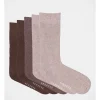 Reserve Bamboo Plain Socks 5 Pack In Brown