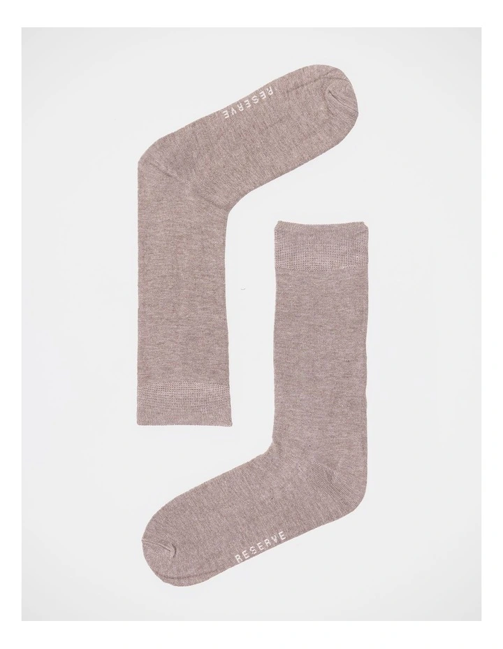 Reserve Bamboo Plain Socks 5 Pack In Brown 4 Reserve Bamboo Plain Socks 5 Pack In Brown - Image 2