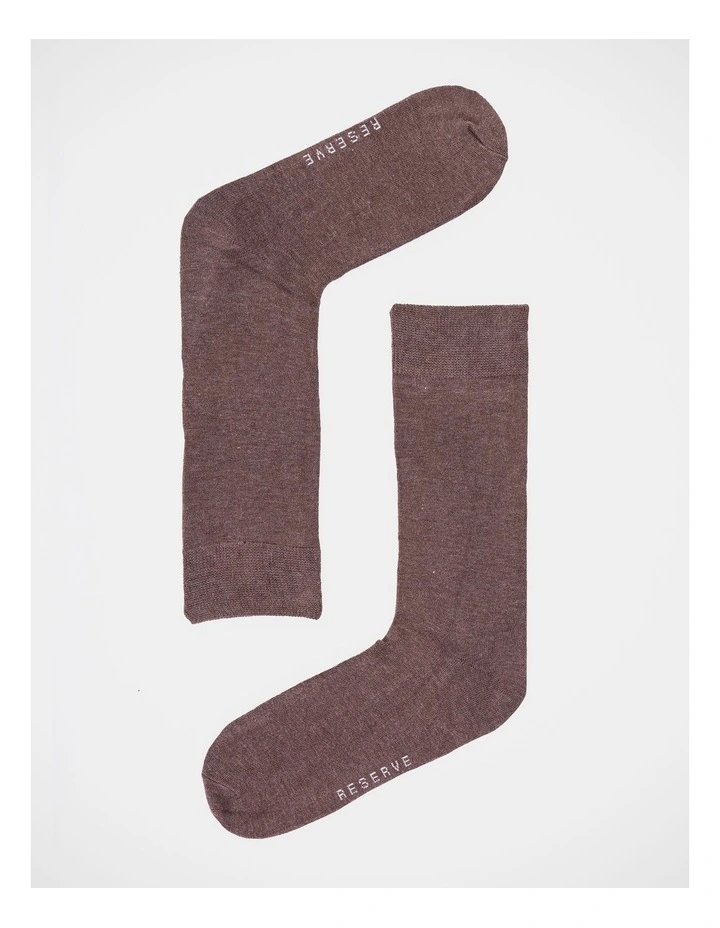 Reserve Bamboo Plain Socks 5 Pack In Brown 5 Reserve Bamboo Plain Socks 5 Pack In Brown - Image 3