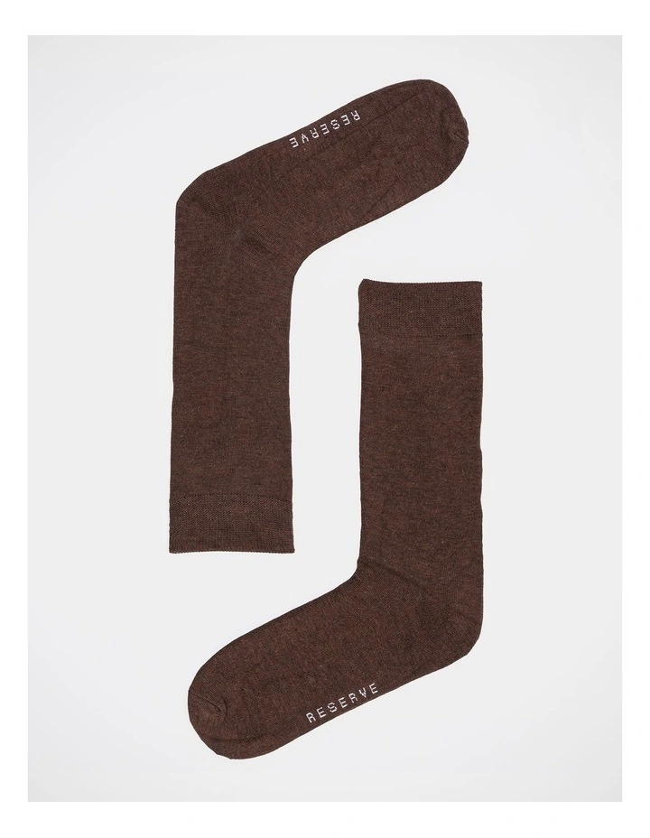 Reserve Bamboo Plain Socks 5 Pack In Brown 6 Reserve Bamboo Plain Socks 5 Pack In Brown - Image 4
