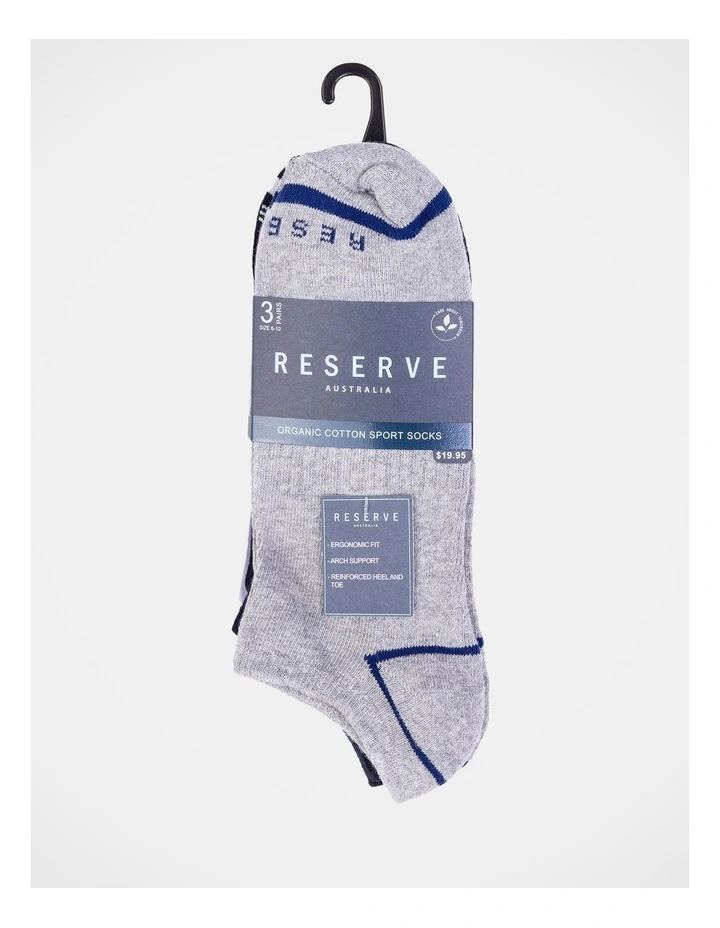 Reserve Organic Sports Sneaker Liner Socks 3 Pack In Multi 4 Reserve Organic Sports Sneaker Liner Socks 3 Pack In Multi - Image 2