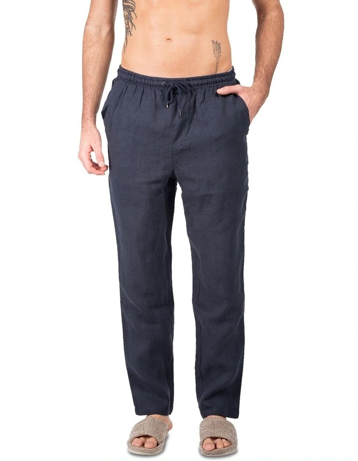 Coast Clothing Co Linen Pants In Navy 3 Coast Clothing Co Linen Pants In Navy