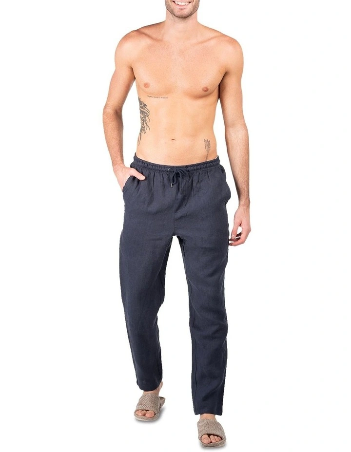 Coast Clothing Co Linen Pants In Navy 5 Coast Clothing Co Linen Pants In Navy - Image 3
